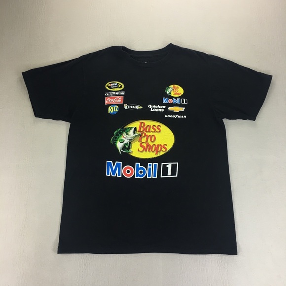 Tony Stewart #14 Nascar 2012 Uniform T Shirt Men’s Size L Mobil Bass Pro Shops - Picture 1 of 14